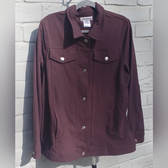 NWOT Feelgoodstore  Button Front Jacket Womens Size 1x cotton spandex - Picture 1 of 4